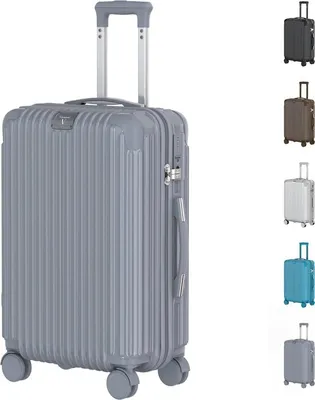 Produktbild von Voyagoux® - Handgepäck Reisekoffer - 40L - Trolleys - Reisekoffer mit Rollen - Nardo Grau - TSA Schloss