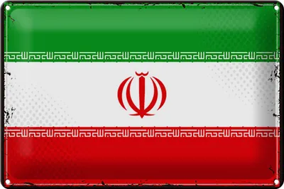 Produktbild von Blechschild Flagge Iran 30x20cm Retro Flag of iran