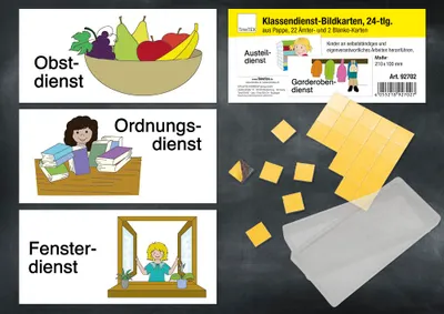 Produktbild von TimeTEX Klassendienst-Bildkarten magnetisch, 24-tlg., in Box