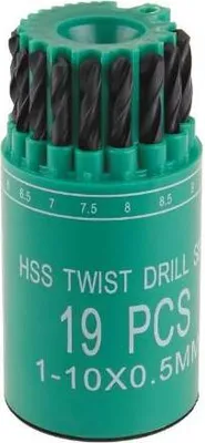 Produktbild von 19-teiliges HSS Bohrer-Set DIN 338 für präzises Bohren in Metall, 118° Spitzenwinkel