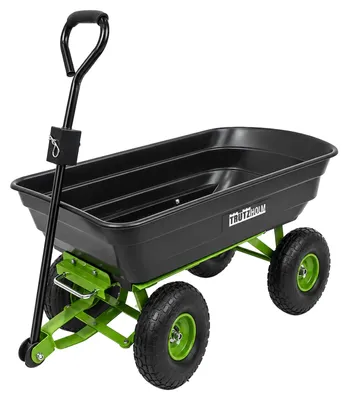 Produktbild von Gartenwagen kippbar 300 kg Transportwagen mit Luftreifen Kunststoffwanne Handwagen für Hof Garten