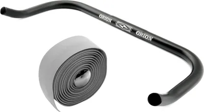 Produktbild von Bullhorn Fixie Singlespeed Lenker [Schwarz 400 mm] mit Lenkerband Grau