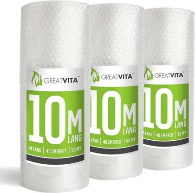 Produktbild von Famanu Luftpolsterfolie 40 cm x 10 m - 50 my - Versand- und Verpackungsfolie für empfindliche Gegenstände