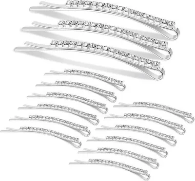 Produktbild von Famanu Haarclips 15 Stück Strass silber - für Damen und Mädchen