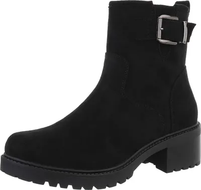 Produktbild von Ital-Design Damen Stiefeletten Klassische Stiefeletten Leicht gefüttert Wildlederoptik Klassische Stiefeletten 87740245 Schwarz Gr.  39