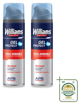 Immagine prodotto di 2 confezioni di gel da barba Williams Expert per pelli sensibili - 200 ml ciascuna - confezione risparmio - 2 pezzi
