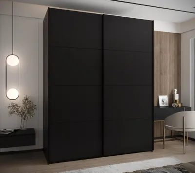 Produktbild von Zweitüriger Kleiderschrank SAMARA 1 - 200 cm, schwarz/schwarz