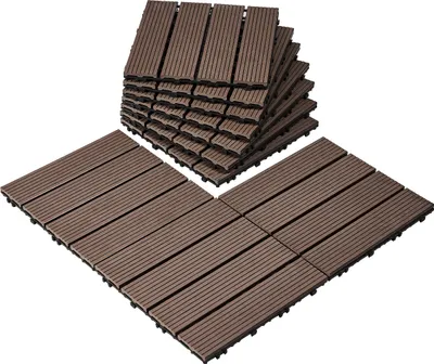 Zdjęcie produktu dla Płytki tarasowe VEVOR, zestaw 27 sztuk, płytki balkonowe 30x30cm, płytki zatrzaskowe, wodoodporna wykładzina podłogowa z tworzywa sztucznego do użytku na zewnątrz, wykładzina podłogowa na patio