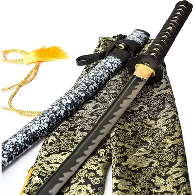 Productafbeelding van Japans samurai-zwaard, 40 inch, volledig tang, 1060 koolstofstaal, damaststaal, rood