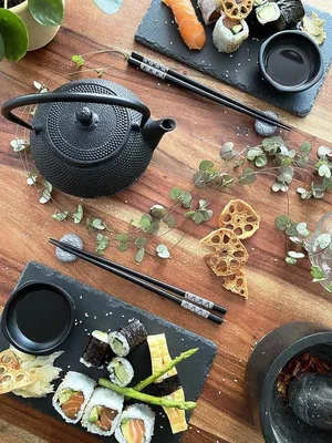 Obrázek produktu pro Držáky na jídelní hůlky – Asijské servírovací sady – Sada na sushi