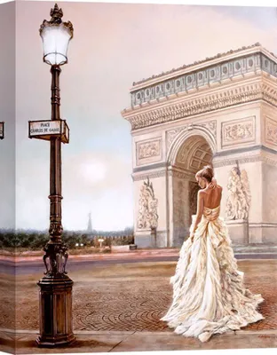 Produktbild von Romantisches Leinwandbild - John Silver, Romance in Paris II – 80x60 cm