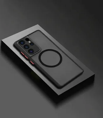 Produktbild von Magsafe Handyhülle für  Samsung Galaxy S21 Ultra TPU Schutz Hülle mit Magnet Ring für induktives laden Schutz Cover Case für Magsafe Zubehör Farbe: Schwarz