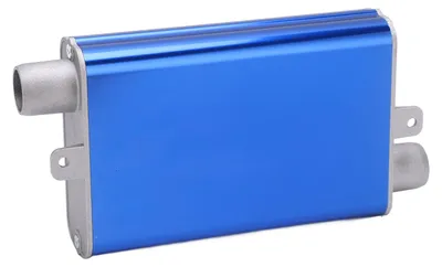 Image de Silencieux droit en alliage d'aluminium pour tuyau d'échappement de chauffage de stationnement de 24 mm, compatible avec les modèles Eberspacher Airtronic D2, D4 et D4S (bleu)