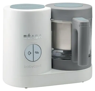Imagen del producto de Robot de cocina para papillas - Vaso de cristal 1250 ml - Cesta de acero inoxidable 1000 ml - Blanco y plateado - Para papillas caseras