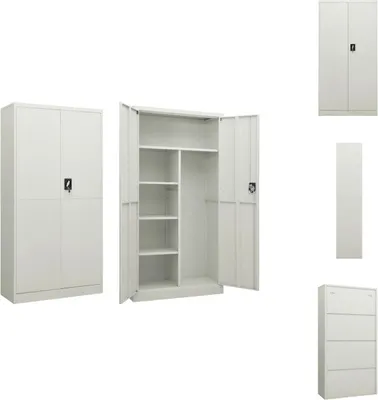 Produktbild von vidaXL Schließfachschrank Hellgrau 90x40x180 cm Stahl -  Aktenschränke