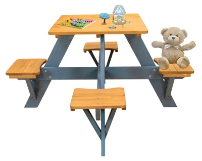 Produktbild von Coemo Kindersitzgruppe Romy Picknicktisch Holz Sitzgarnitur Gartentisch Braun