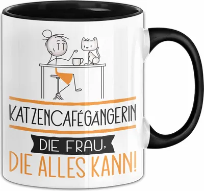 Produktbild von Katzencafégängerin Geschenk Tasse Becher Die Frau Die Allen Kann Geschenkidee für eine Katzencafégängerin Lustig (Schwarz)