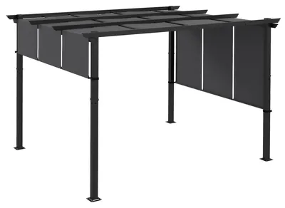 Produktbild von Markise Sonnenschutz. Pergola, wetterbeständig, inkl. Befestigungsmaterial, 3 x 3,5 m, Dunkelgrau