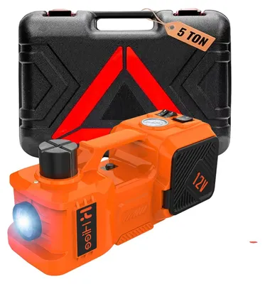 Image de Cric électrique à ciseaux, capacité de charge de 5 tonnes, gonfleur intégré, QJD-10000LBS