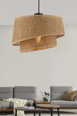 Immagine prodotto di Opviq, Barette Hazeran - Beige, lampadario, beige, STRUTTURA IN METALLO, 32 x 32 x 65 cm