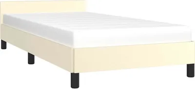 Produktbild von vidaXL Bettgestell mit Kopfteil ohne Matratze Creme 90x190 cm