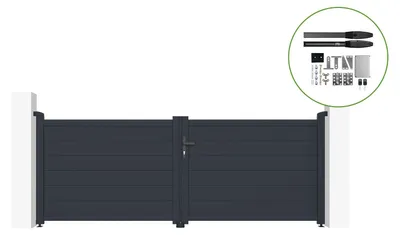 Produktbild von Flügeltor elektrisch 3m EIGER H.115cm + Drehtorantrieb HICKER B200