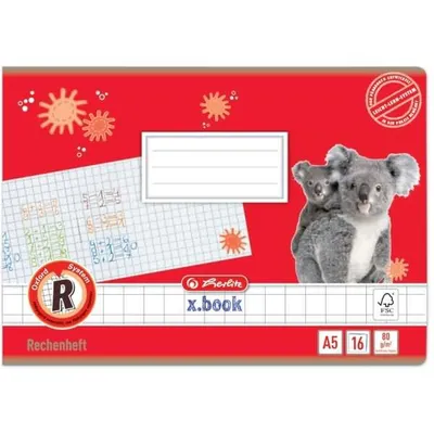 Produktbild von Herlitz Rechenheft x.book DIN A5 quer Lineatur R / kariert 16 Blatt