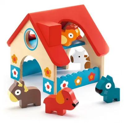 Produktbild von Djeco Lernspiel Mini-Bauernhof aus Holz und Zubehör