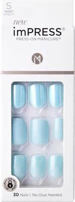 Obrázok produktu pre KISS imPRESS Press-On Manicure Rain Check Short Length Square s technológiou PureFit - 30 umelých nechtov