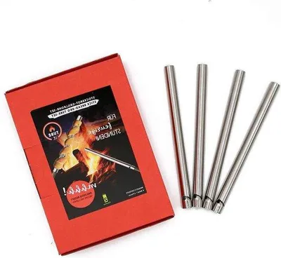 Obrázek produktu pro Sada grilovacích tyčí z nerezové oceli – sada 4 kusů – rozměry 13 mm x 200 mm – hmotnost 35 g
