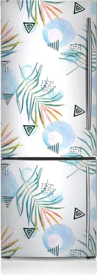Produktbild von Kühlschrankmagne Kühlschrank Magnetfolie Dekoration 60x190 cm - Tropisches Muster