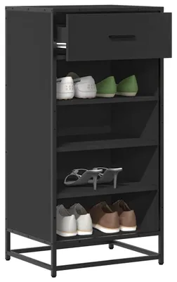 Immagine prodotto di vidaXL Portascarpe nero 48x38x97,5 cm Materiale a base di legno