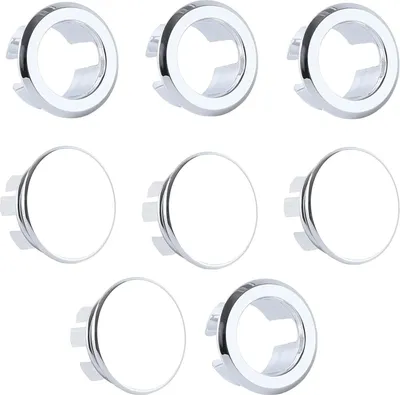 Produktbild von Waschbecken Überlauf Abdeckung, 8 Stück Waschbecken Überlauf Ringe, Runde Überlaufabdeckung, Überlaufblende für Küche Badezimmer Badewanne Zubehör