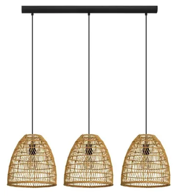 Productafbeelding van EGLO 43867, 3 lampen, E27 fitting, IP20, Natuurlijk design, Staal