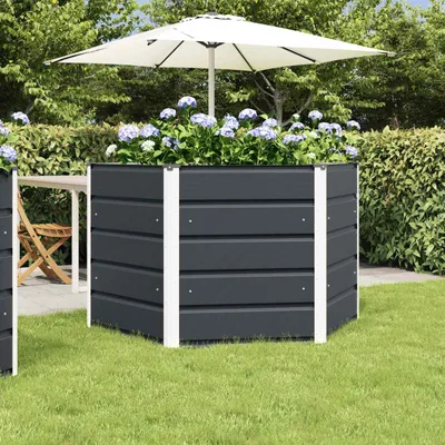 Produktbild von "Schlussverkauf" Pflanzkübel im Garten - 1 pc - Blumenbeet/Gartenbeet - Anthrazit 129x129x75 cm Stahl C13544
