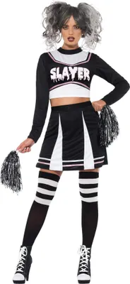 Immagine prodotto di Costume da cheerleader gotica per donna Halloween in bianco e nero