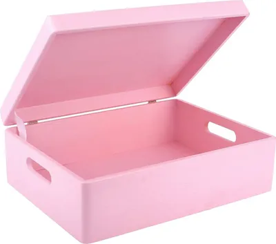 Immagine prodotto di Creative Deco XL Rosa Grande Scatola di Legno Porta Oggetti 40x30x14cm | Coperchio e Maniglie | Contenitore per Decorare Cassetta Attrezzi Portagiochi