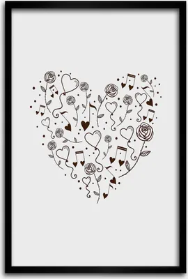 Produktbild von Bild - Bilderrahmen - 40 cm x 60 cm - MDF - Rahmen - Wandkunst - Herz