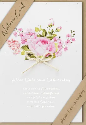 Produktbild von Nature Card Geburtstagskarte, florales Motiv, Ökopapier, plastikfrei