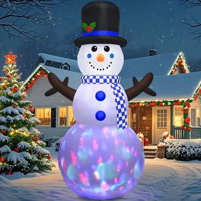 Aufblasbarer Schneemann, 8 Fuß, Weihnachtsdeko, Polyester, Outdoor