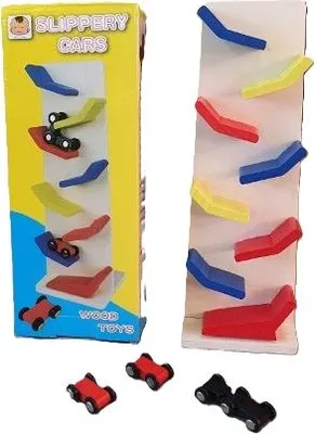 Zdjęcie produktu dla zjeżdżalnia drewniana + samochody SN52352