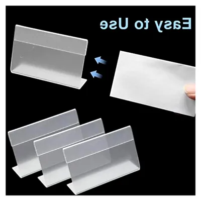 Produktbild von 30 Stück vertikale Acryl-Etikettenhalter (8 x 5,2 cm) für Tischnamen und Preisschilder