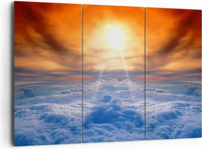 Produktbild von Bild auf Leinwand - Leinwandbild - Himmel Wolken Sonnenstrahlen - 165x110cm - Wand Bild - Wanddeko - Leinwanddruck - Bilder - Kunstdruck - Wanddekoration - Leinwand bilder - Wandkunst - CE165x110-0343