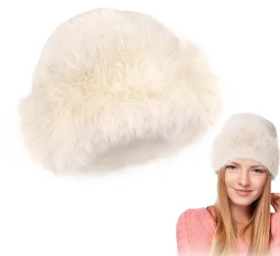 Produktbild von Minicee Damen Wintermütze Plüsch Warm Kunstfell Bommel Mütze Winddicht