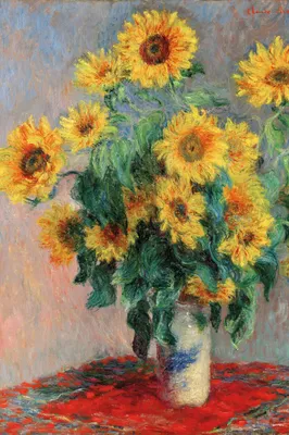 Produktbild von Claude Monet Kunstdruck Bild - Sonnenblumenstrauß. 1880 (180 x 120 cm)