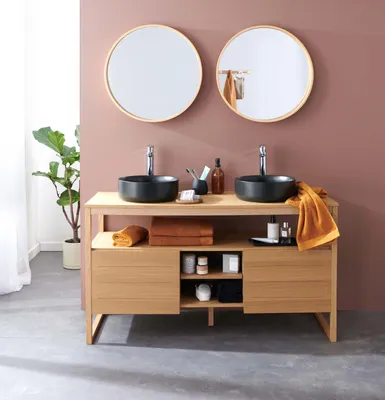 Immagine prodotto di Mobile lavabo doppio + lavabo + specchio ATOLL