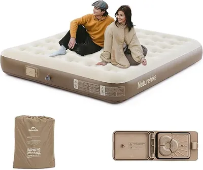Image de Matelas gonflable avec pompe électrique rechargeable, matelas auto-gonflant de 25 cm, capacité maximale de 450 kg, idéal comme lit d'appoint, pour le camping ou à la maison. Matelas gonflable pour 2 personnes (200 x 150 x 25 cm)