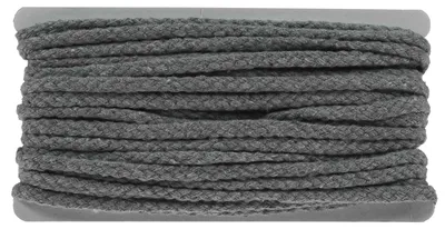10m Kordel 5-7mm geflochten, grau