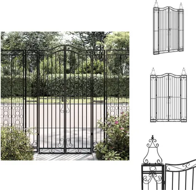 Obrázek produktu pro vidaXL Zahradní brána černá 121x8x180 cm kovaná - Zahradní brány