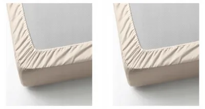Produktbild von IKEA DVALA Spannbettlaken beigefarben Baumwolle 140x200 cm